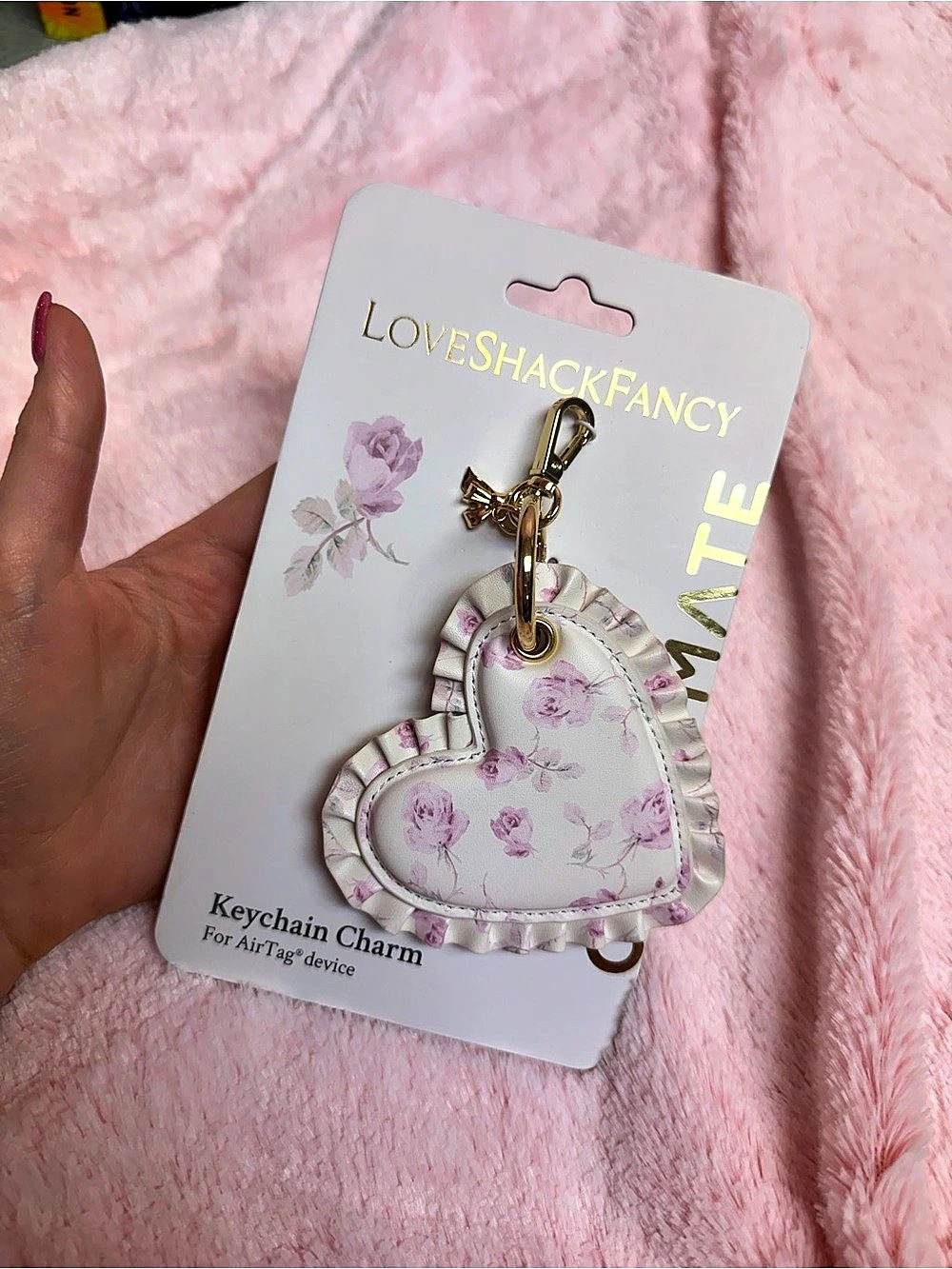 LOVESHACKFANCY Heart Keychain Charm for Air Tag- NWT